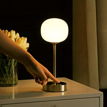 Natalia 12.25" Modern Minimalist Iron Rechargeable Integrated LED Table Lamp - JONATHAN Y